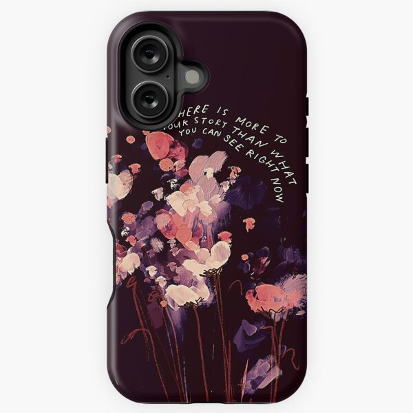 Vista previa del artículo con la obra «Hay más en tu historia: cita inspiradora y flores oscuras abstractas de color rosa y púrpura de Morgan Harper Nichols», diseñado y vendido por morgansgoods.