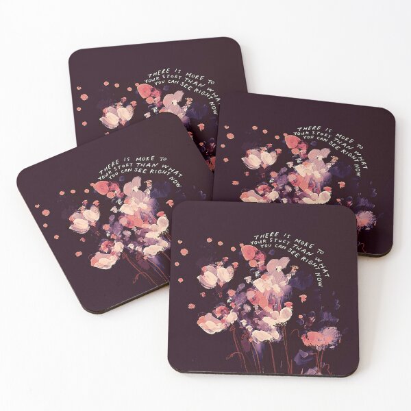 Item preview, There is more to your story - inspirational quote and dark floral abstract pink and purple flowers by Morgan Harper Nichols designed and sold by morgansgoods.