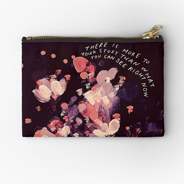 Item preview, There is more to your story - inspirational quote and dark floral abstract pink and purple flowers by Morgan Harper Nichols designed and sold by morgansgoods.