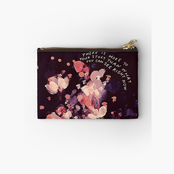 Item preview, There is more to your story - inspirational quote and dark floral abstract pink and purple flowers by Morgan Harper Nichols designed and sold by morgansgoods.