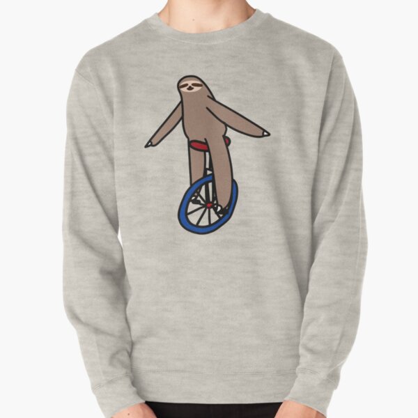Unicycle Sloth Pullover Sweatshirt