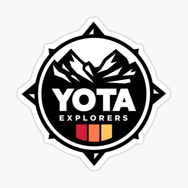 Item preview, Yota Explorers Compass Toyota Vintage Racing Stripes Mountains Off-road designed and sold by sticker-stacker.