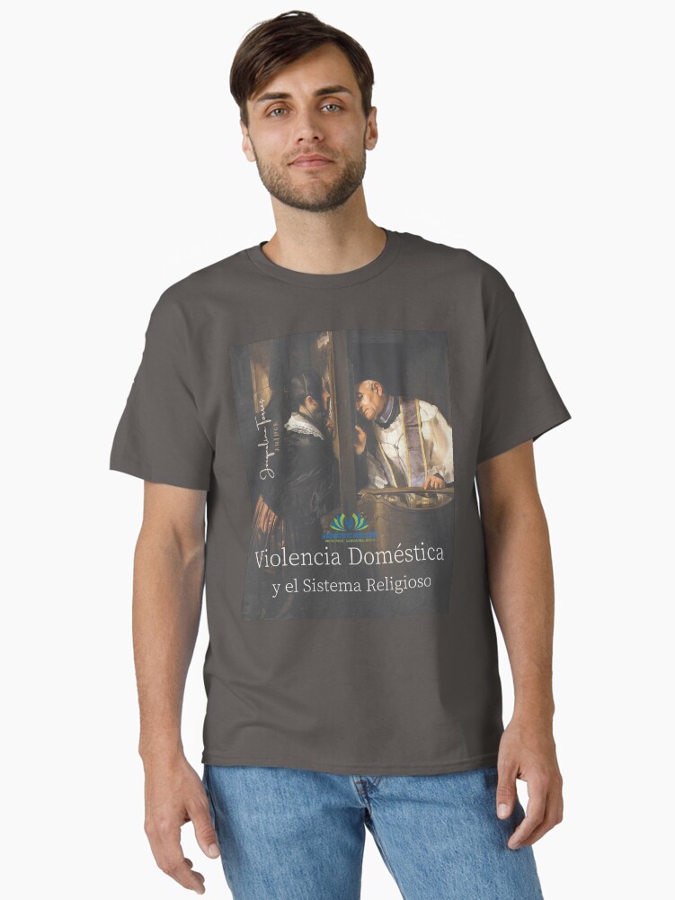 Thumbnail 1 of 7, Classic T-Shirt, Violencia Doméstica designed and sold by LibrosBOOKtique.