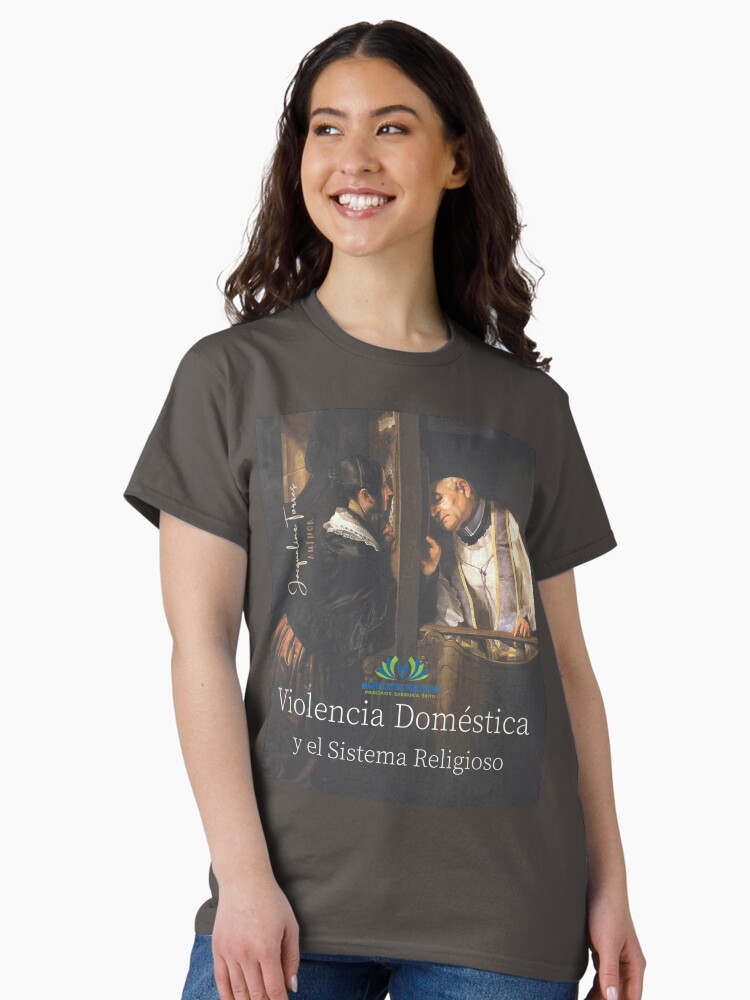 Thumbnail 2 of 7, Classic T-Shirt, Violencia Doméstica designed and sold by LibrosBOOKtique.