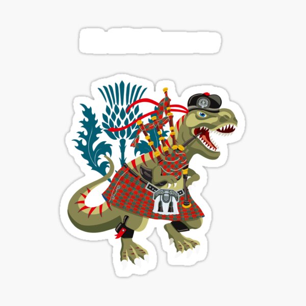 Clanosaurus Rex: McLEANsaurus rex McLean, MacLean Family Tartan Sticker