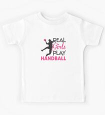 Echte Mädchen spielen Handball Kinder T-Shirt