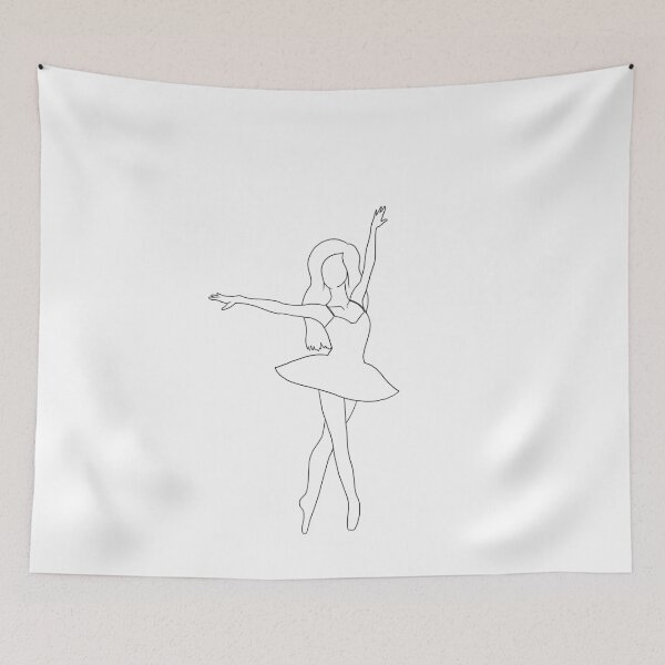 Item preview, Line Art Ballerina Silhouette designed and sold by LittleFlairTee.