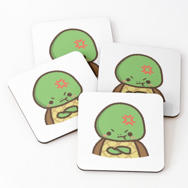 Item preview, Kawaii green baby turtle being angry designed and sold by GLwithUs.