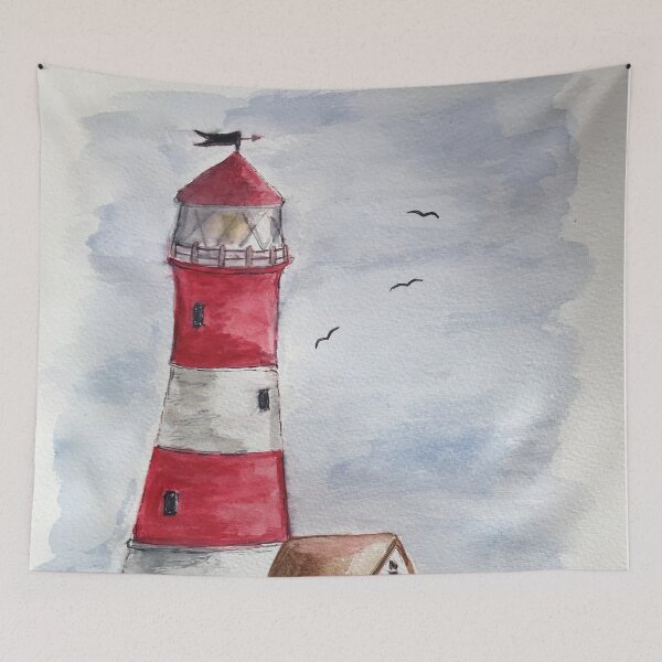 Item preview, Red and White Lighthouse on the Coast designed and sold by Juliejart.