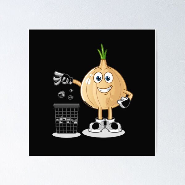 Item preview, Onion throw garbage in trash can mascot designed and sold by angel1818.