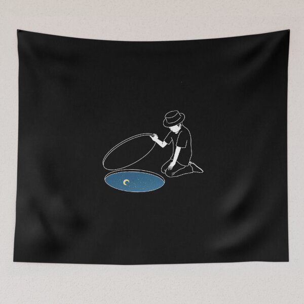 Item preview, Man with the moon  - blue starry sky  designed and sold by AmineMorchid.