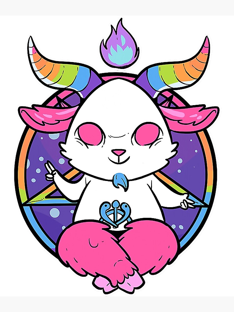 Baphomet Kawaii Rainbow Pastel Anime Horned Goat' Unisex Jersey T-Shirt