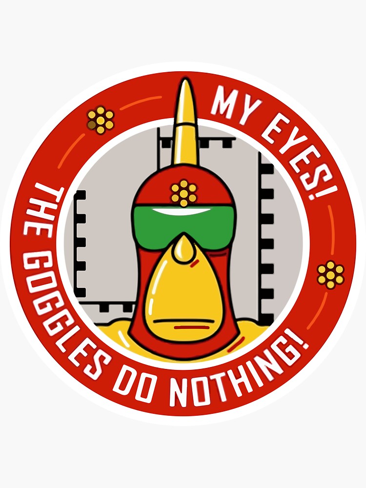 "my eyes the goggle do nothing round cartoon math daughter" Sticker for