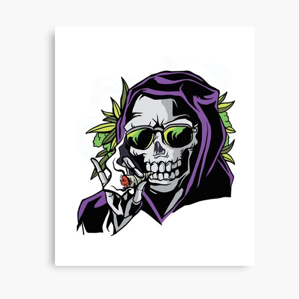 calavera fumando porro