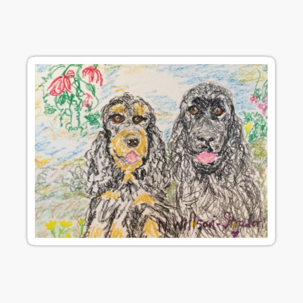 Two Cockers Sticker