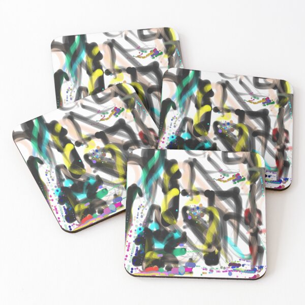 Item preview, Standing By A Neutral Abstract Art Design black stroked ART designed and sold by TekakuArt.