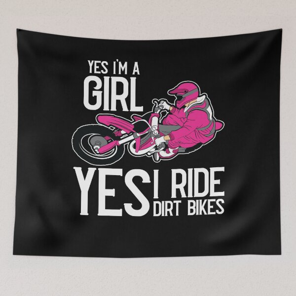 Item preview, Yes I am A Girl Yes i Ride a Dirt Bike Rider Pink Motocross  designed and sold by Rzelemenz.