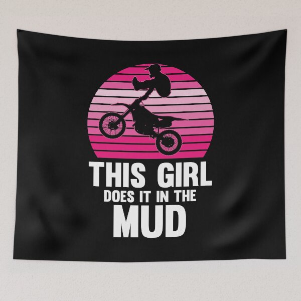 Item preview, This Girl Does it in the Mud Vintage Motocross Dirt Bike  designed and sold by Rzelemenz.