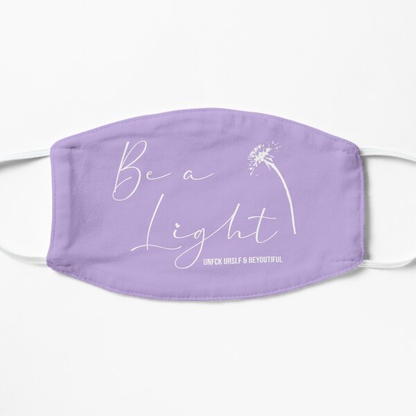 Be a Light Little Dandelion Design (White) Flat Mask
