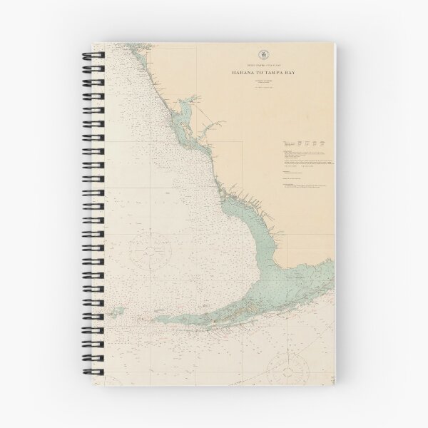 Item preview, Old Florida & Cuban Coast Map (1923) Vintage Tampa Bay to Havana Chart designed and sold by BravuraMedia.
