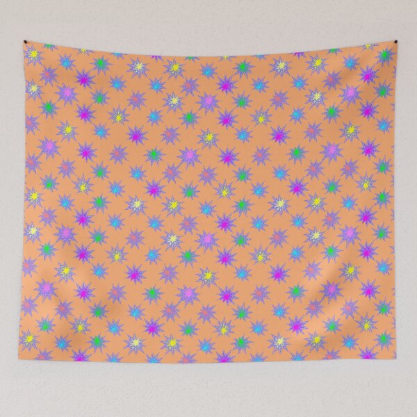 Item preview, Glow Stars Diagonal Repeat on Pale Orange 5748 designed and sold by Art in My Loft.