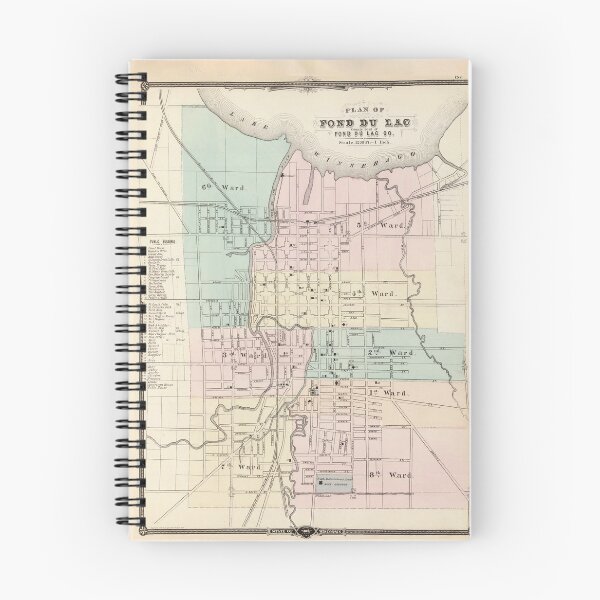 Item preview, Old Fond Du Lac WI (1878) Vintage Wisconsin City & Street Atlas designed and sold by BravuraMedia.