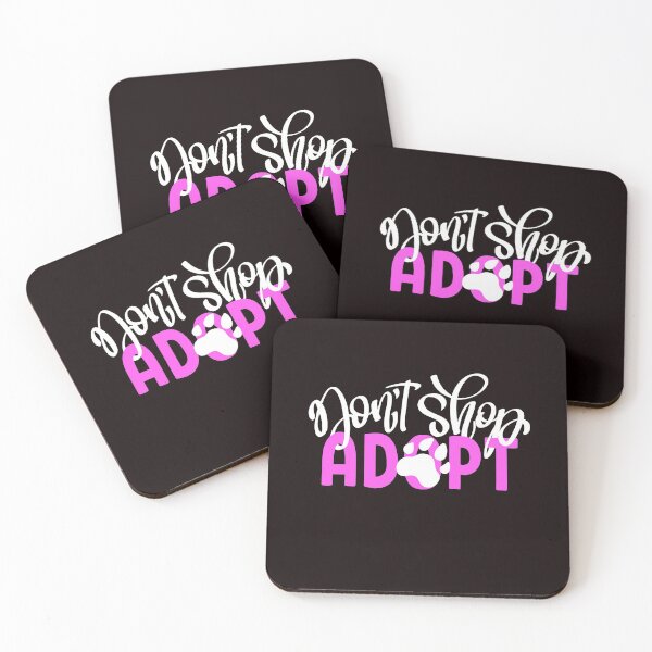 Item preview, Dont Shop Adopt with Paw Print White + Pink designed and sold by WearWolfDesigns.