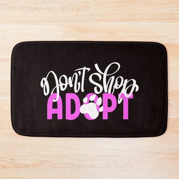 Item preview, Dont Shop Adopt with Paw Print White + Pink designed and sold by WearWolfDesigns.