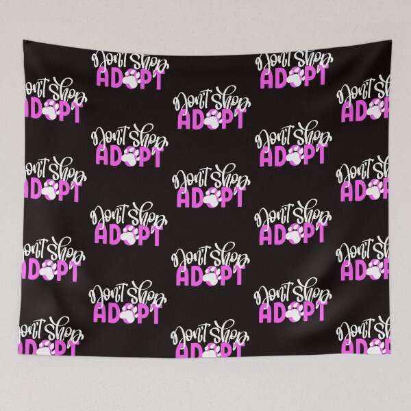 Item preview, No compre adopte con estampado de pata blanco + rosa designed and sold by WearWolfDesigns.