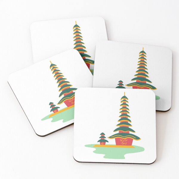 Item preview, Colorful Hand-Drawn Pura Ulun Danu Bratan Indonesia World Landmark designed and sold by MIDDLX.
