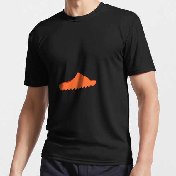 orange yeezy slides shirt