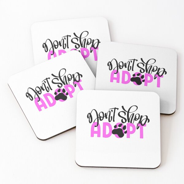 Item preview, Dont Shop Adopt with Paw Print Black + Pink designed and sold by WearWolfDesigns.