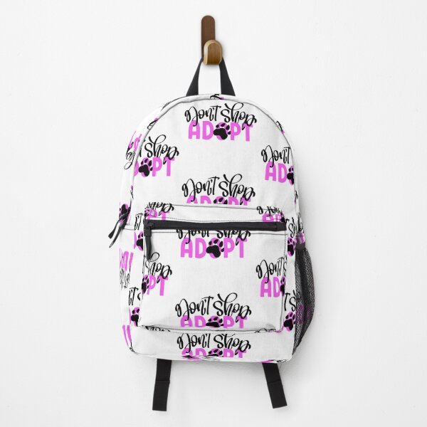 Item preview, Dont Shop Adopt with Paw Print Black + Pink designed and sold by WearWolfDesigns.