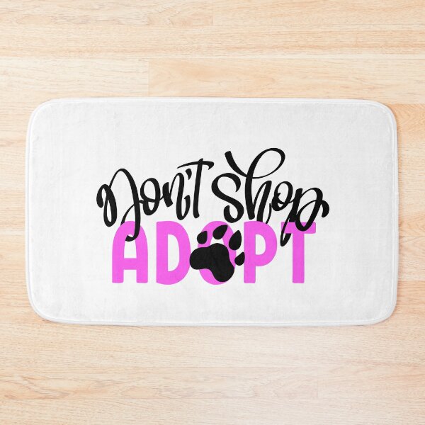 Item preview, Dont Shop Adopt with Paw Print Black + Pink designed and sold by WearWolfDesigns.