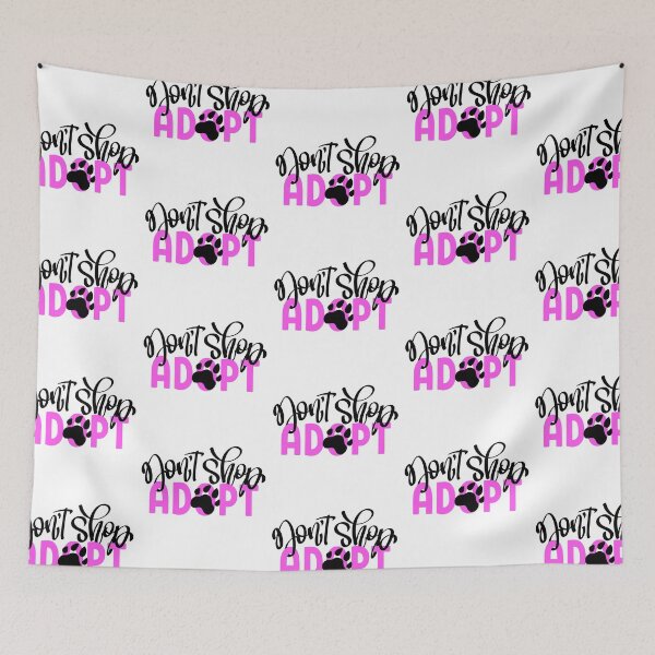 Item preview, Dont Shop Adopt with Paw Print Black + Pink designed and sold by WearWolfDesigns.