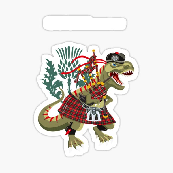 Clanosaurus Rex CHRISTIEsaurus rex Christie Family Tartan Sticker