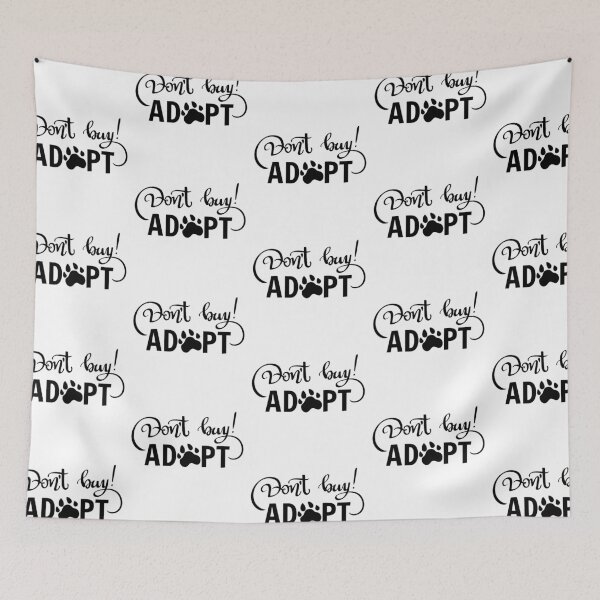 Item preview, Dont Buy! Adopt with Paw Print Black designed and sold by WearWolfDesigns.