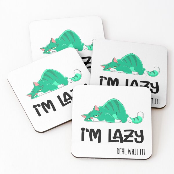 Item preview, I'm Lazy cat - Deal with it! -  designed and sold by alfa-rouk.