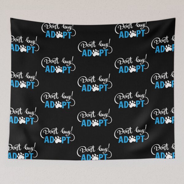 Item preview, Dont Buy! Adopt with Paw Print White designed and sold by WearWolfDesigns.