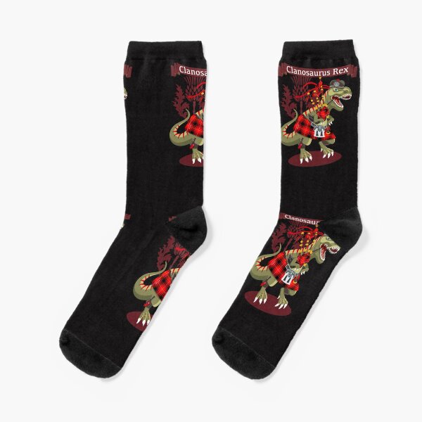 Clanosaurus Rex For Scotland Tartan Clans Folk! Socks