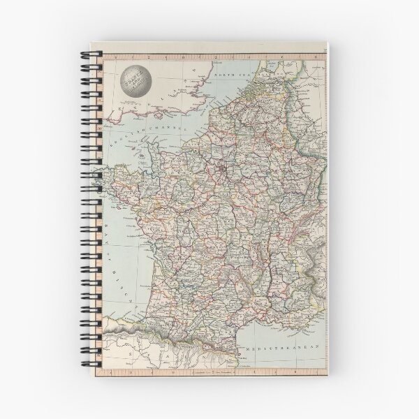 Item preview, Old France Map (1850) Vintage French Country Atlas designed and sold by BravuraMedia.