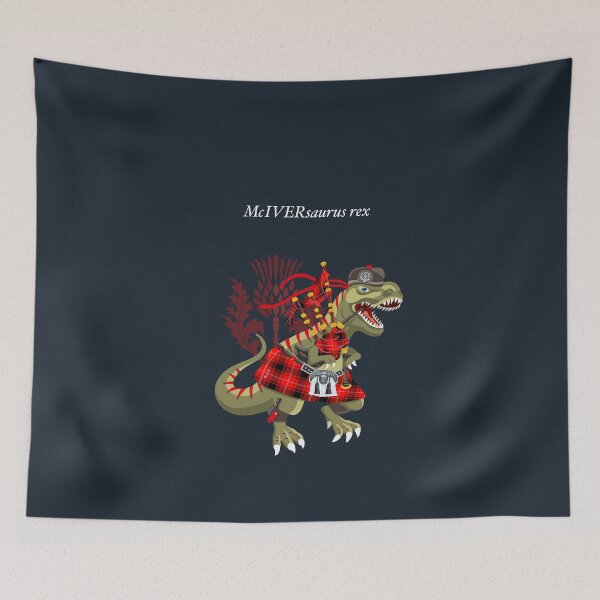 Aperçu de l'œuvre Clanosaurus Rex McIVERsaurus rex McIver McIvor MacIver Famille Tartan créée et vendue par Lisa Rotenberg.