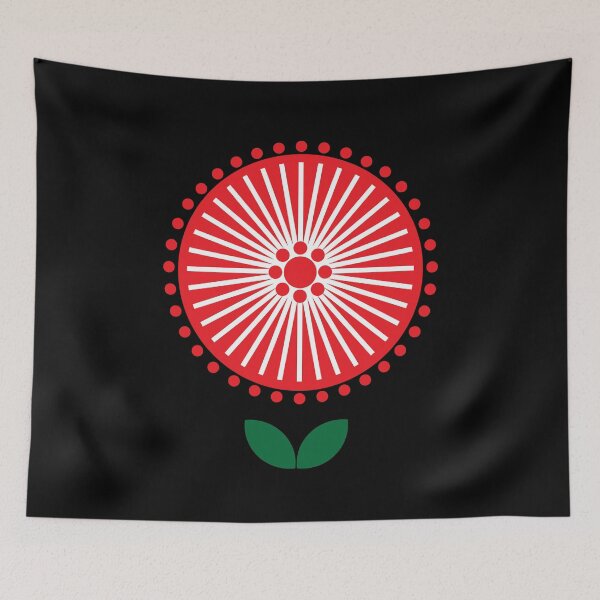 Item preview, Blommor {Scandinavian Flower on black   designed and sold by Yellow-Studio.