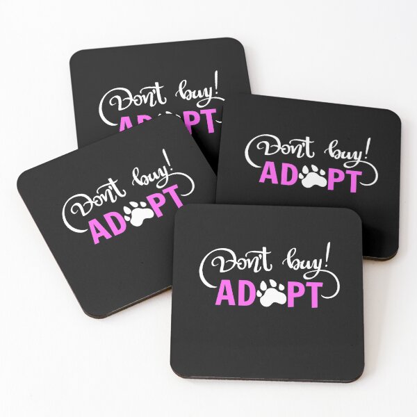 Item preview, Dont Buy! Adopt with Paw Print White + Pink designed and sold by WearWolfDesigns.