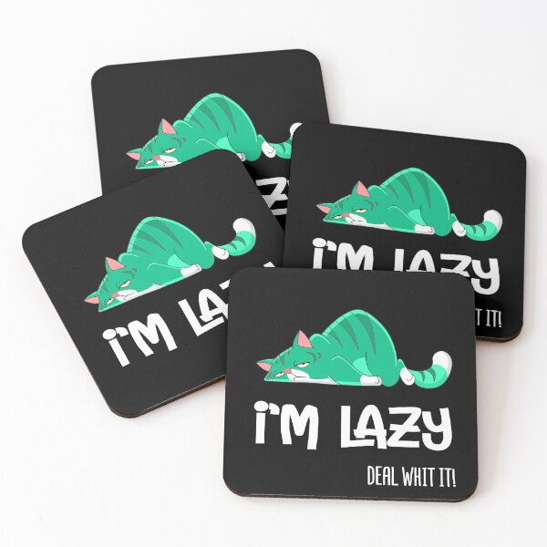Item preview, I'm Lazy cat - Deal with it! -  designed and sold by alfa-rouk.