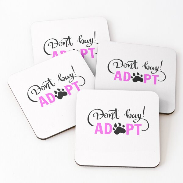 Item preview, Dont Buy! Adopt with Paw Print White + Pink designed and sold by WearWolfDesigns.