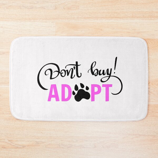 Item preview, Dont Buy! Adopt with Paw Print White + Pink designed and sold by WearWolfDesigns.