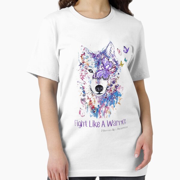 Item preview, WOLF FIGHT LIKE A WARRIOR FIBROMYALGIA AWARENESS designed and sold by Audrinashop.