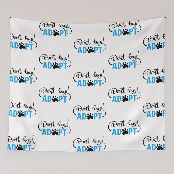 Item preview,  Buy! Adopt with Paw Print Black + Blue designed and sold by WearWolfDesigns.