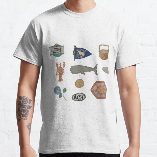 Vintage Nantucket Island Collection Hand-Painted Watercolor Classic T-Shirt